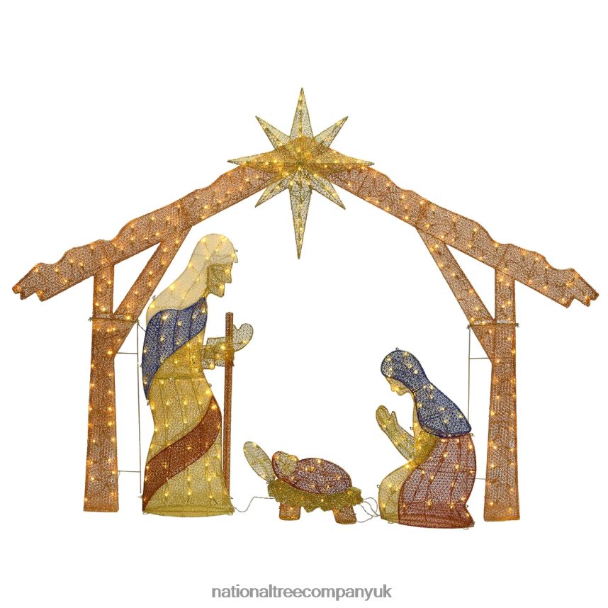 decoration | National Tree Company 96 Nativity Scene with Clear Lights F2L4F630